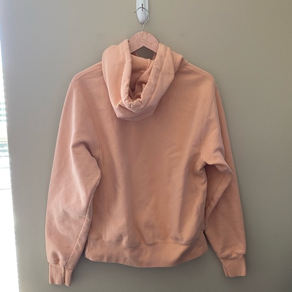 Women’s Champion Coral Orange Reverse Weave Boyfriend Pullover Hoodie Sweatshirt - Picture 3 of 6